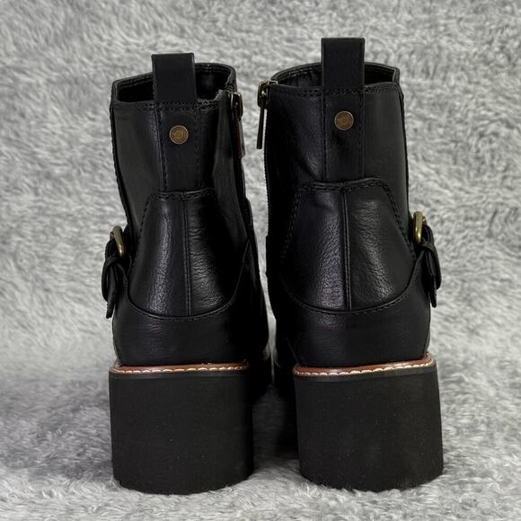 Naturalizer Cabaret Moto Ankle Boot Women's Size 9 Black Ankle Lug Sole Bootie - Picture 5 of 10